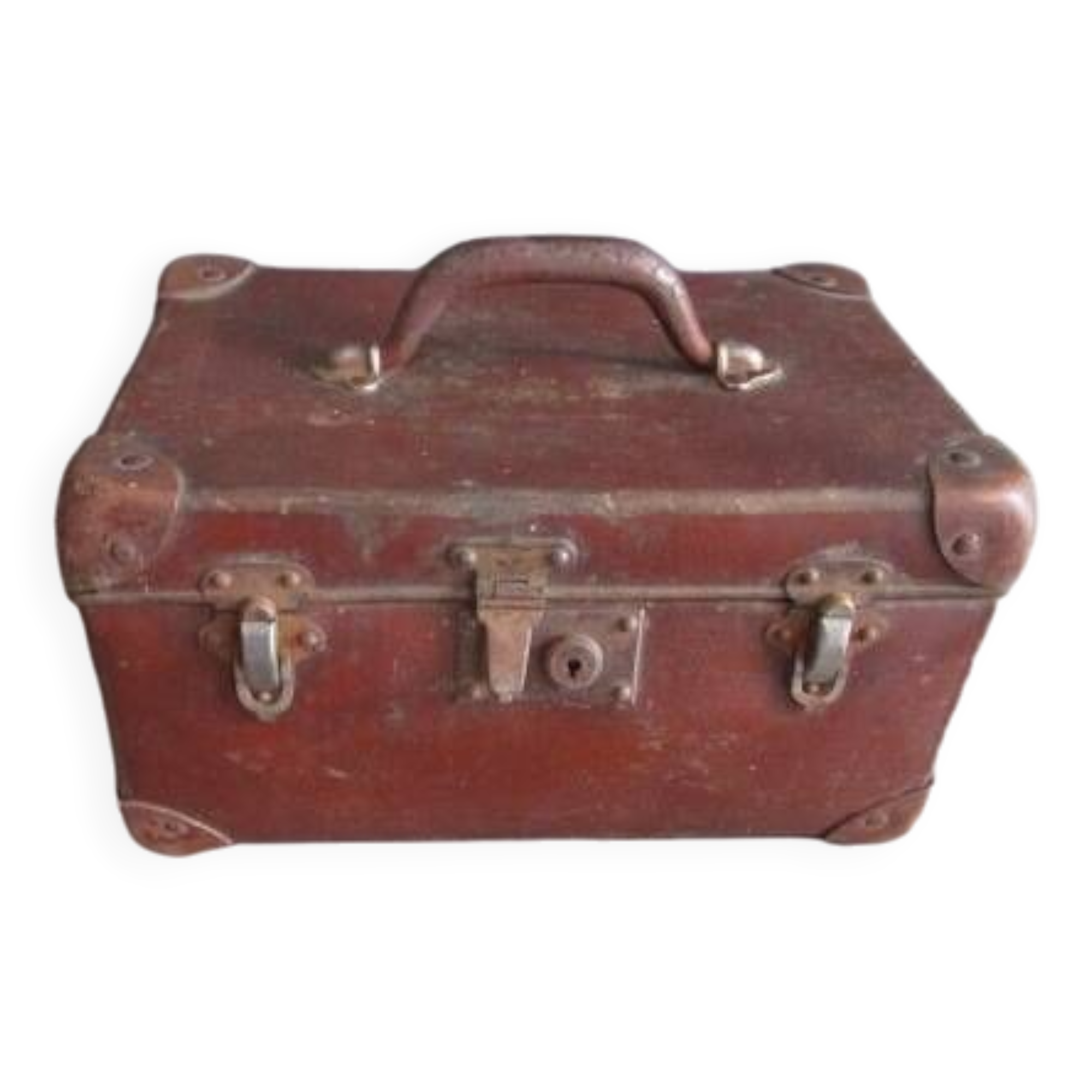 Old cardboard and metal suitcase