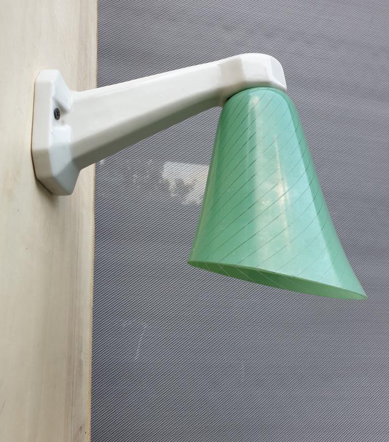 Wall light swan collar green glass Art Deco