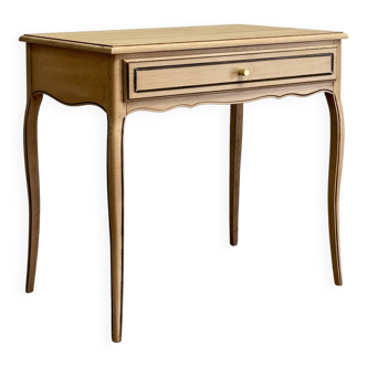 Small vintage table in solid wood, French style, oak top