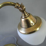 Old desk lamp brass tulip opaline