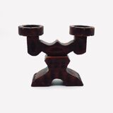 Brutalist wooden candlestick