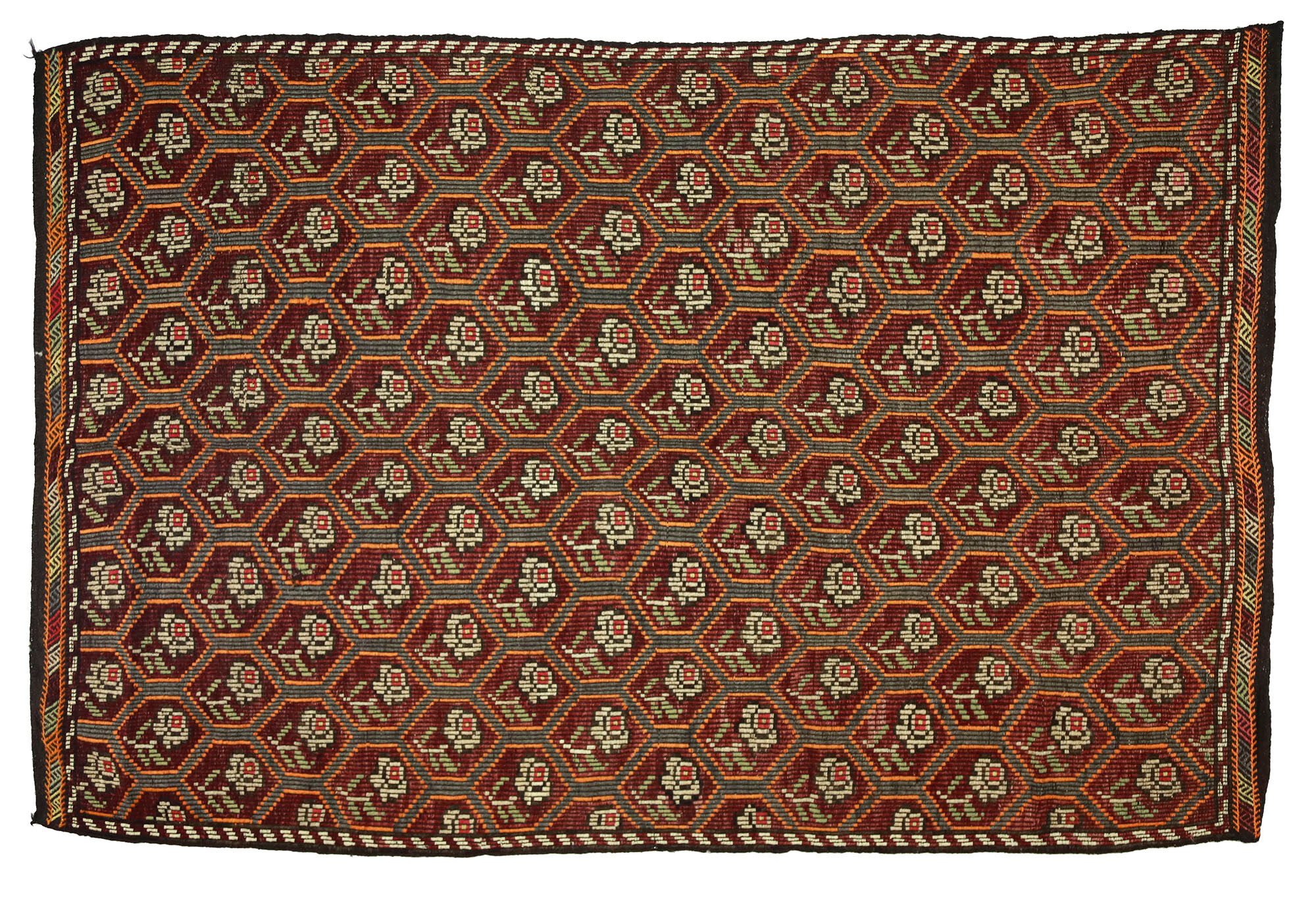 Anatolian handmade kilim rug 290 cm x 183 cm