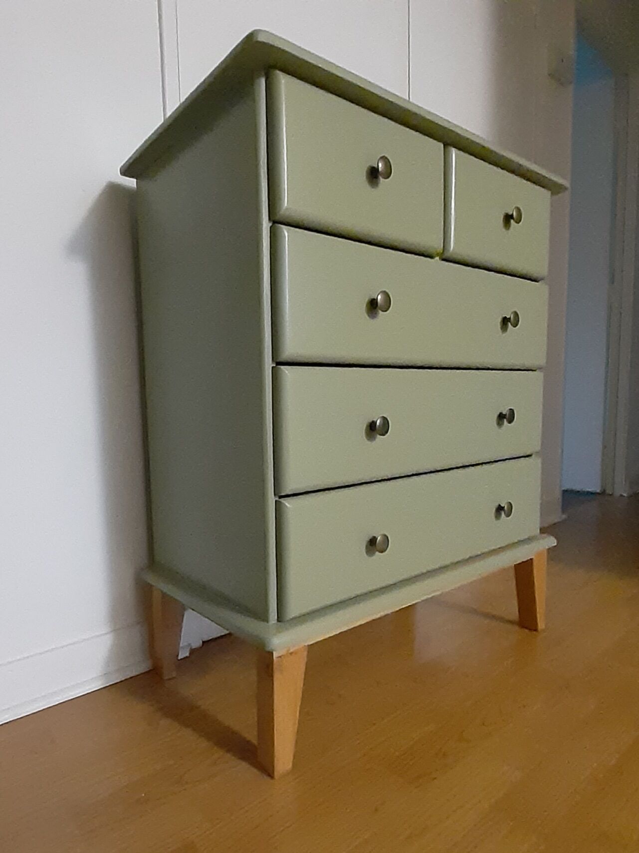 Scandinavian forest green chest of drawers
