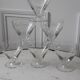 Set of 6 crystal water glasses engraved 50s