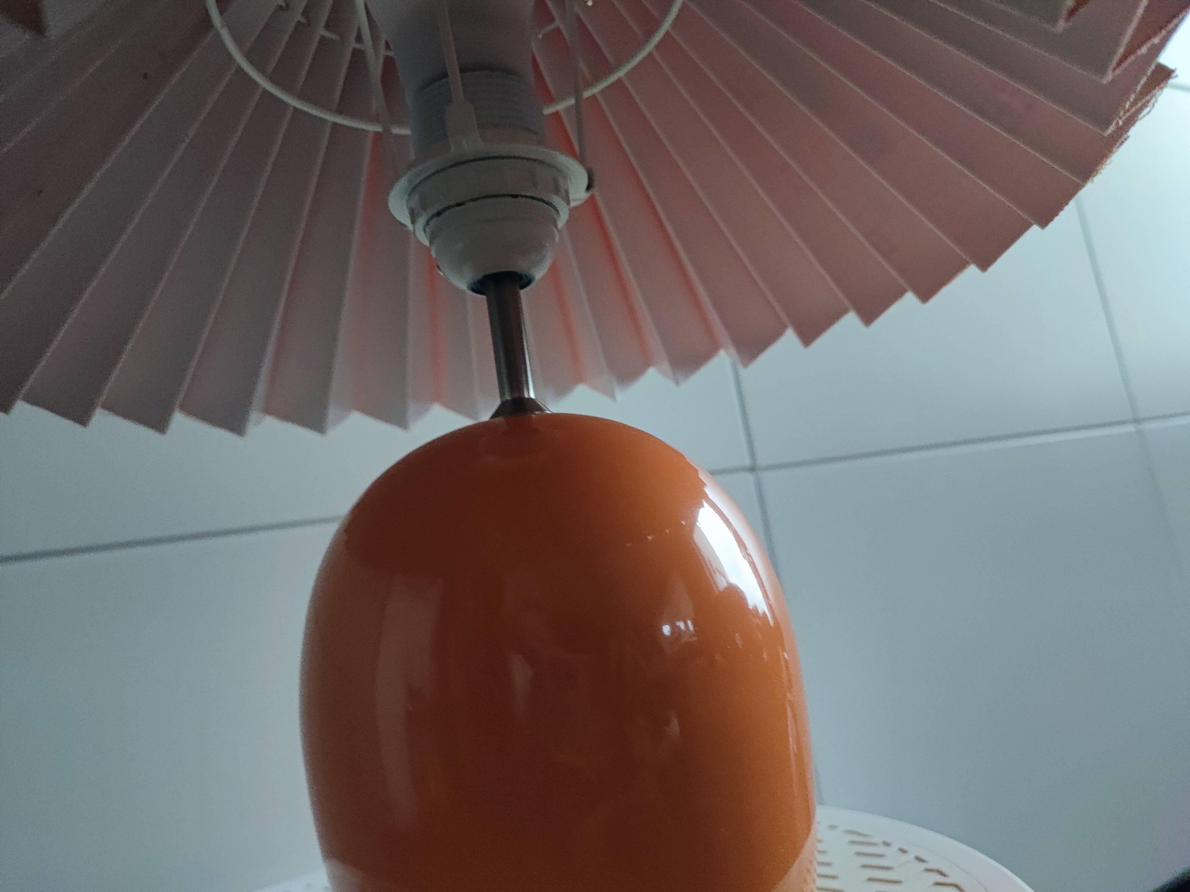 Danish ceramic and fabric bedside lamp by Lene Bjerre