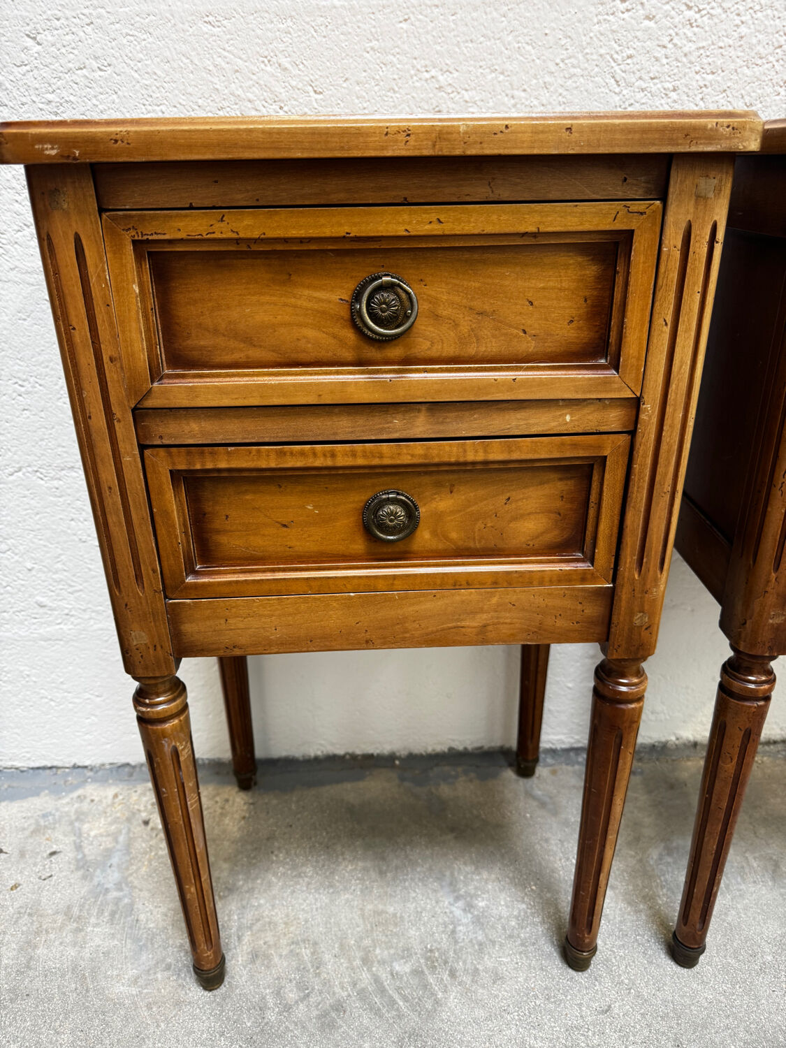 Pair of Louis XVI style bedside tables