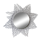 Miroir soleil vintage en rotin osier coloris taupe 61cm