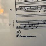 Rare framed lithograph of the score "Repons" by Pierre Boulez