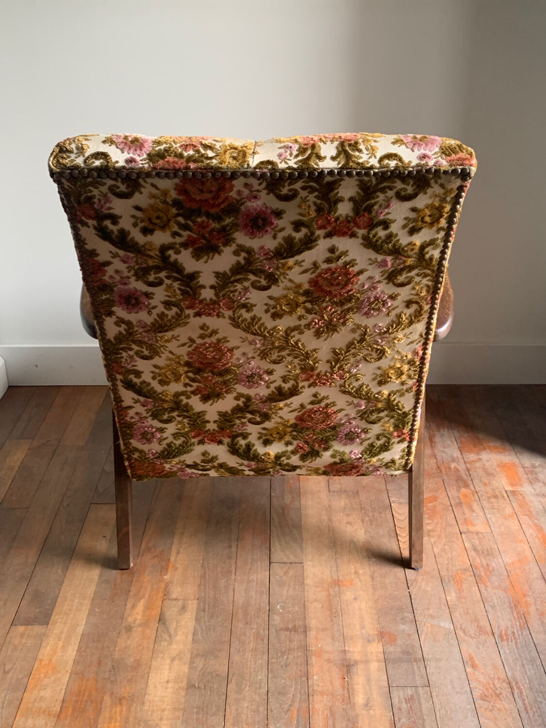 Vintage armchair floral fabric