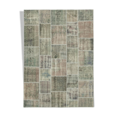 Tapis oriental vintage tissé à la main 172 cm x 242 cm tapis patchwork gris
