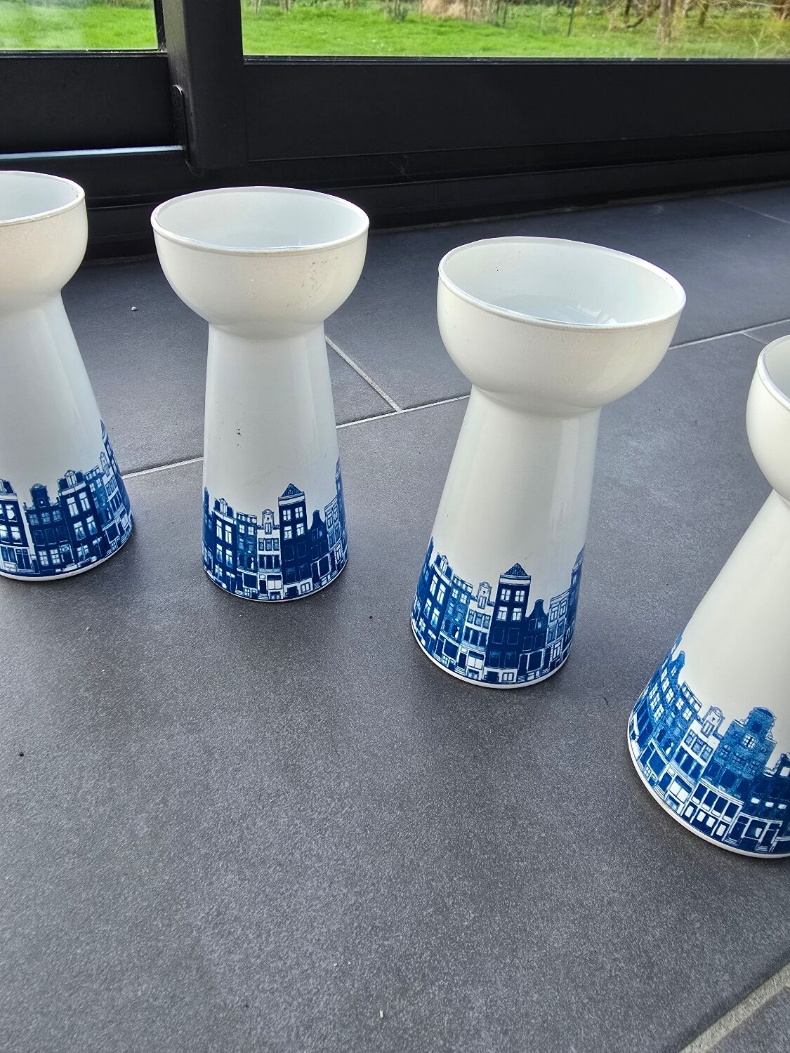 4 vintage Dutch vases for hyacinths