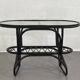 Table basse en rotin noir  et verre