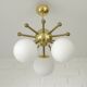 Vintage Sputnik Chandelier Gold Brass Space Age Redesign Pendant Lamp