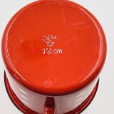 Vintage red enamelled measuring jug with hearts