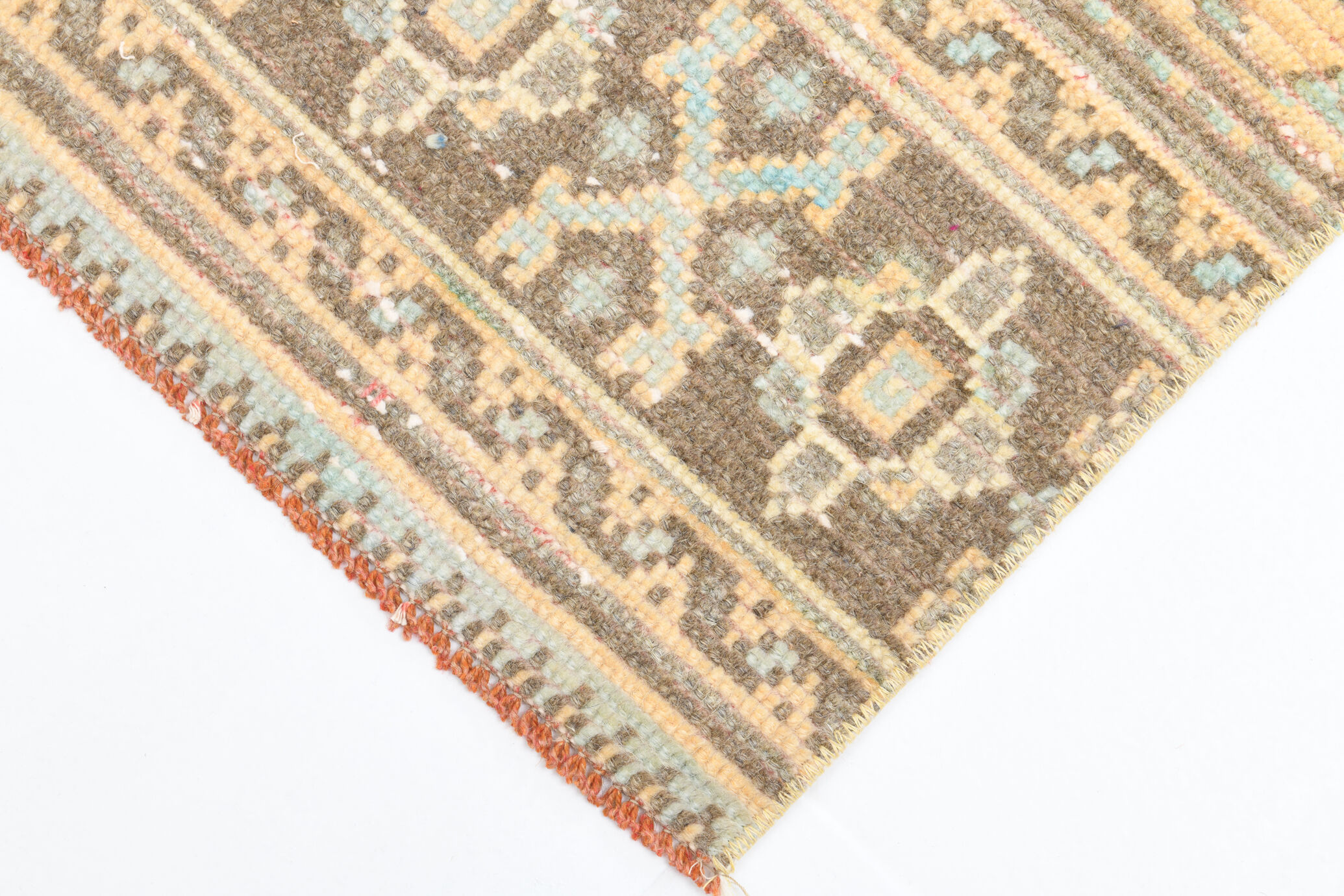 Shabby chic oushak runner rug 333x82cm