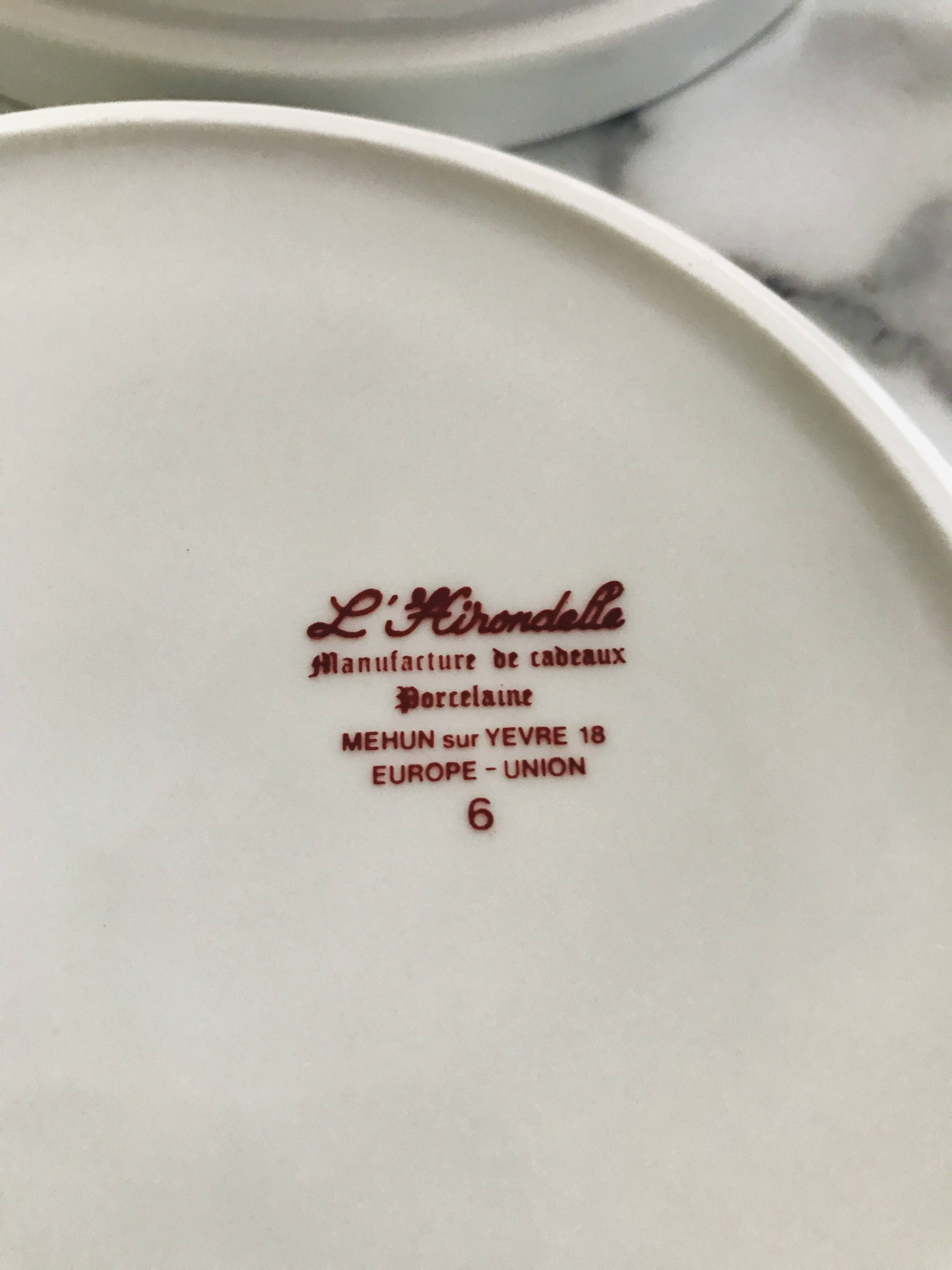 Cheese plates naive designs vintage porcelain