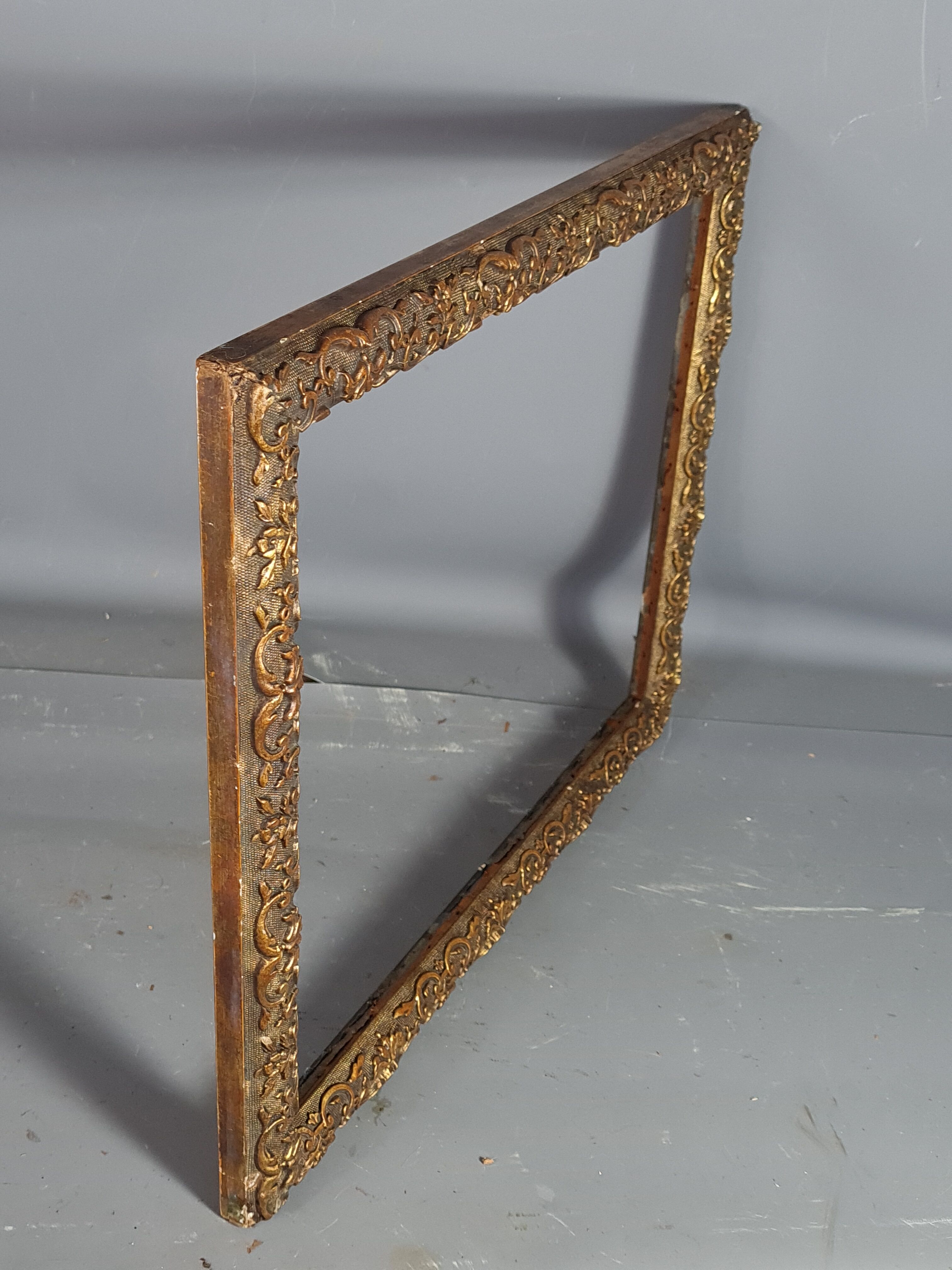 Old frame gilded stucco wood 47x38 foliage 42x32.9 cm Louis XIV SB style