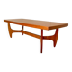 Midcentury Modern Big Wood Sofa Table, Italy 1960