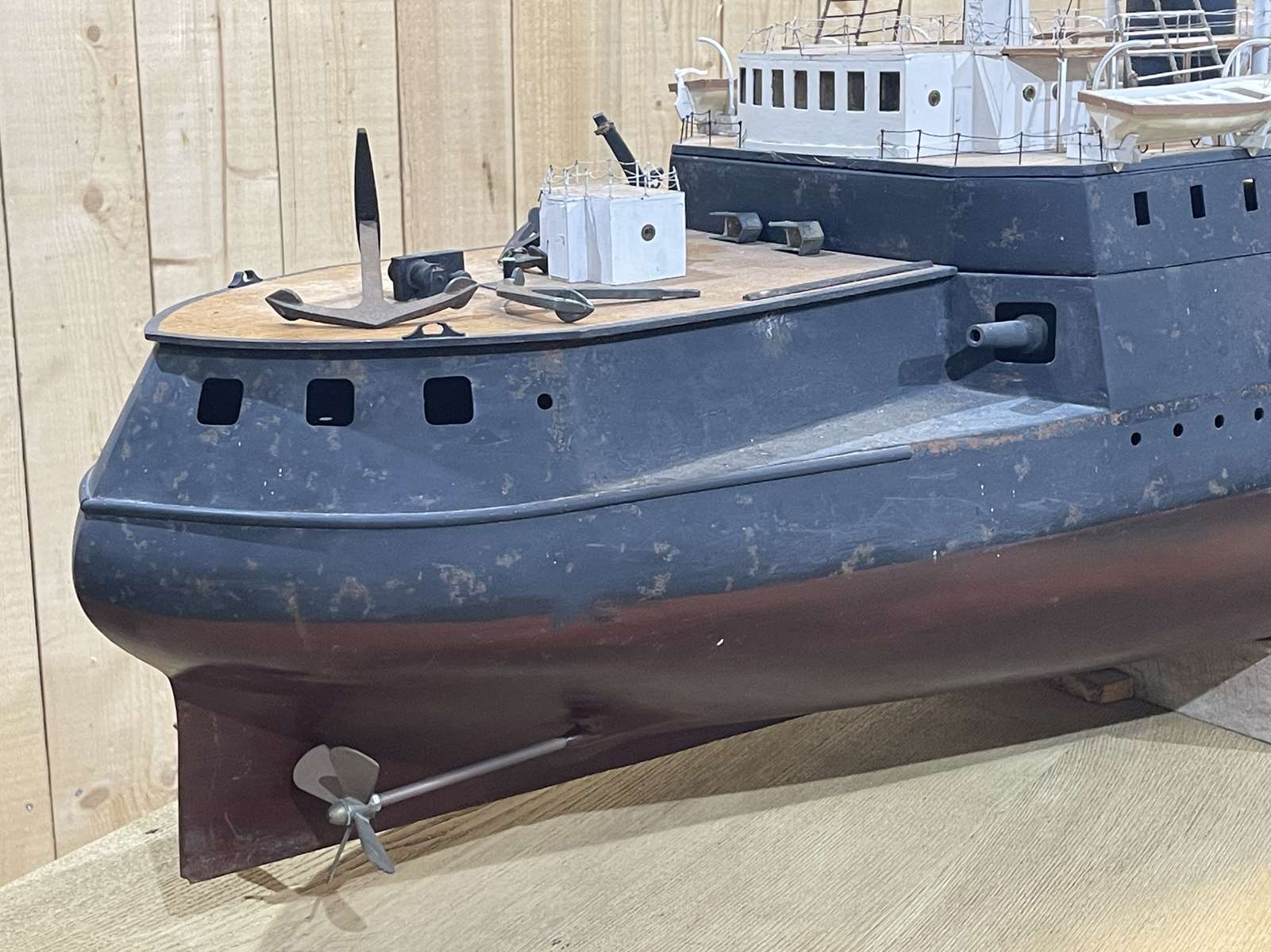 Model representing a battleship of the late nineteenth century