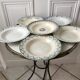 Set of 6 hollow plates Terre de Fer mismatched late nineteenth