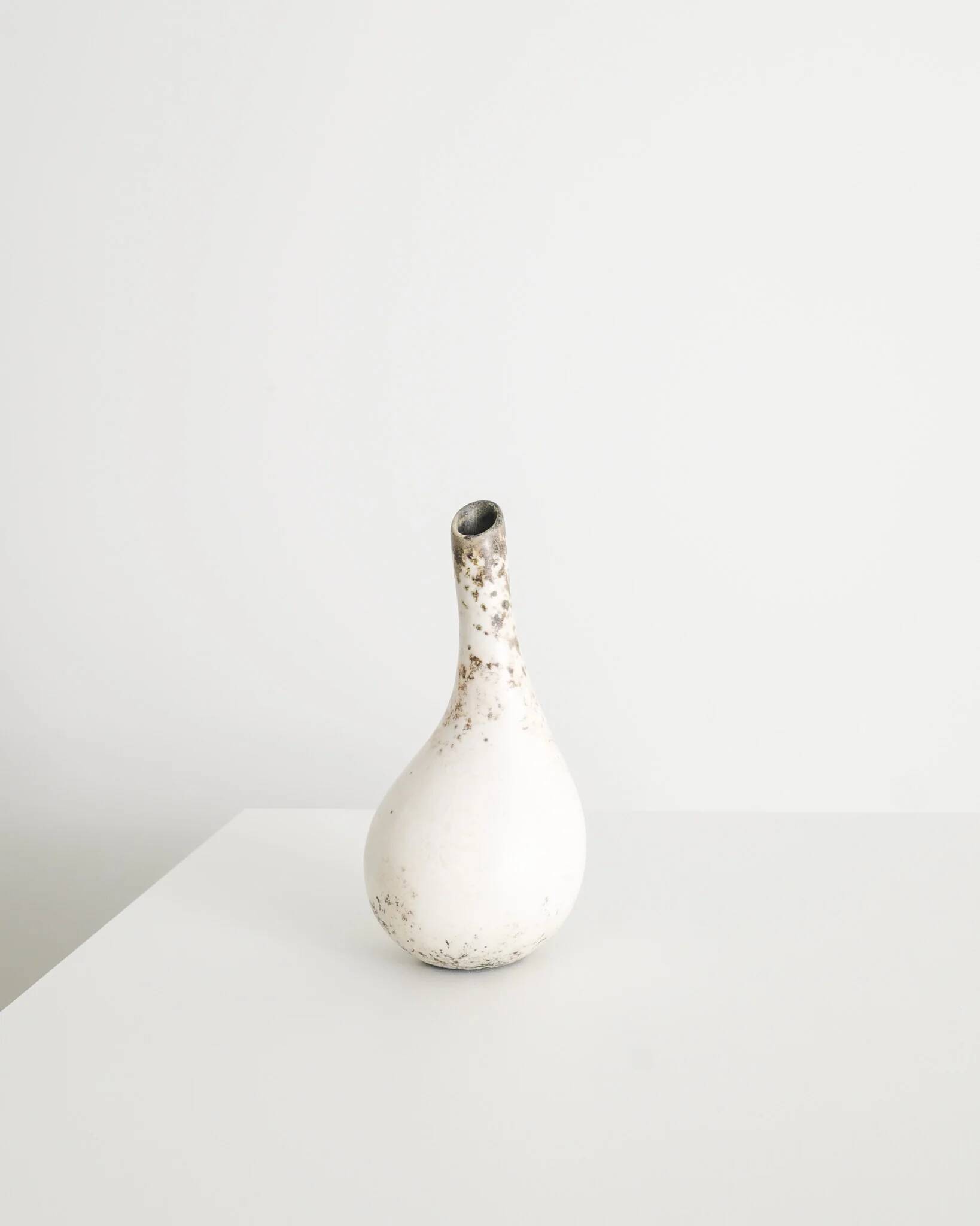 Swedish Mid Century White Vase by Hans Hedberg, 1950s