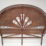 Vintage peacock rattan headboard