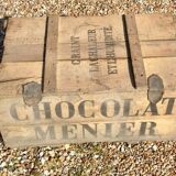 1925 menier chocolate wooden box
