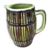 Green and brown ceramic jug