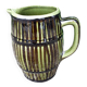 Green and brown ceramic jug