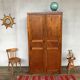 Old cabinet or wardrobe in fir from the 1950s 1960s vintage design