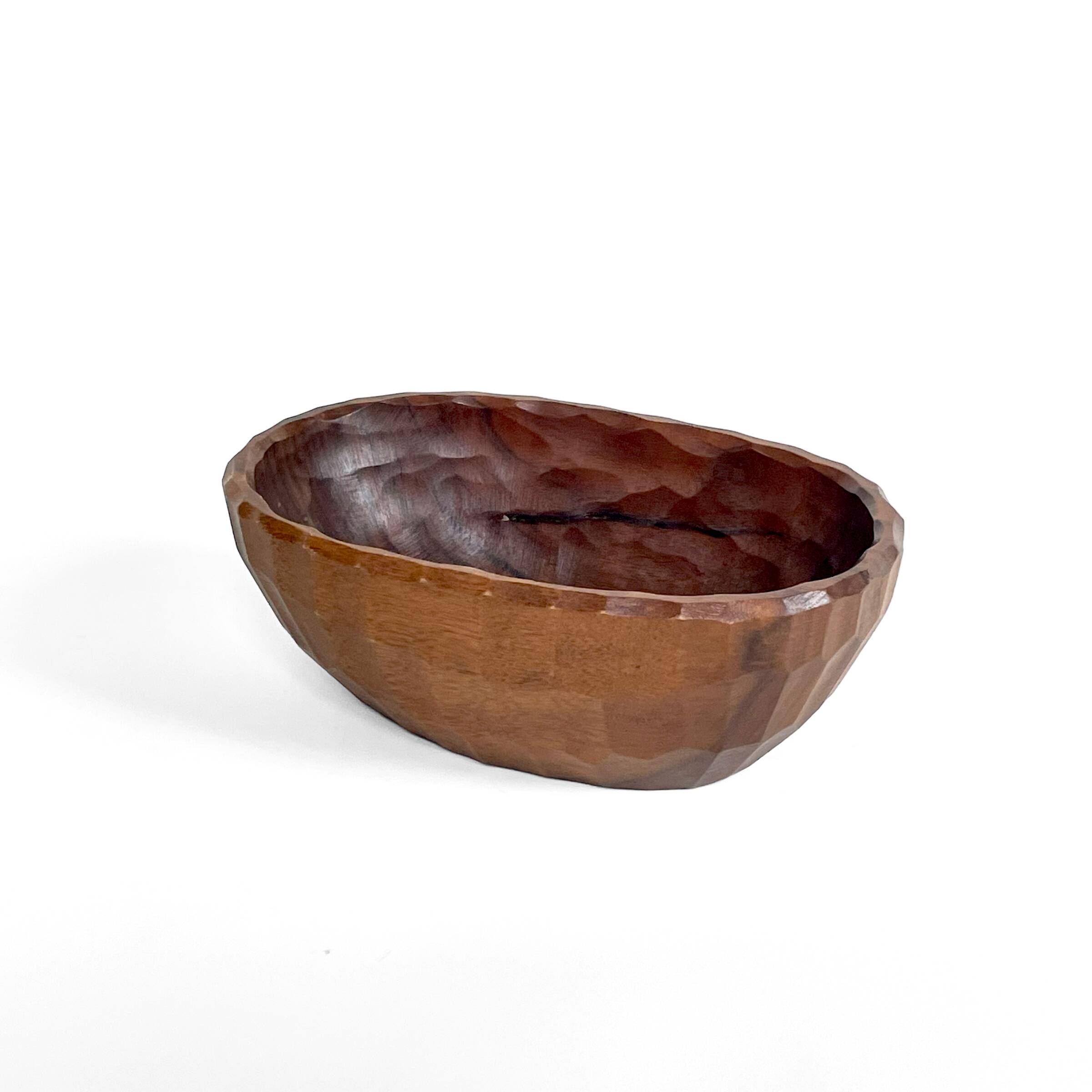 Carved solid wood pocket bowl, 1960