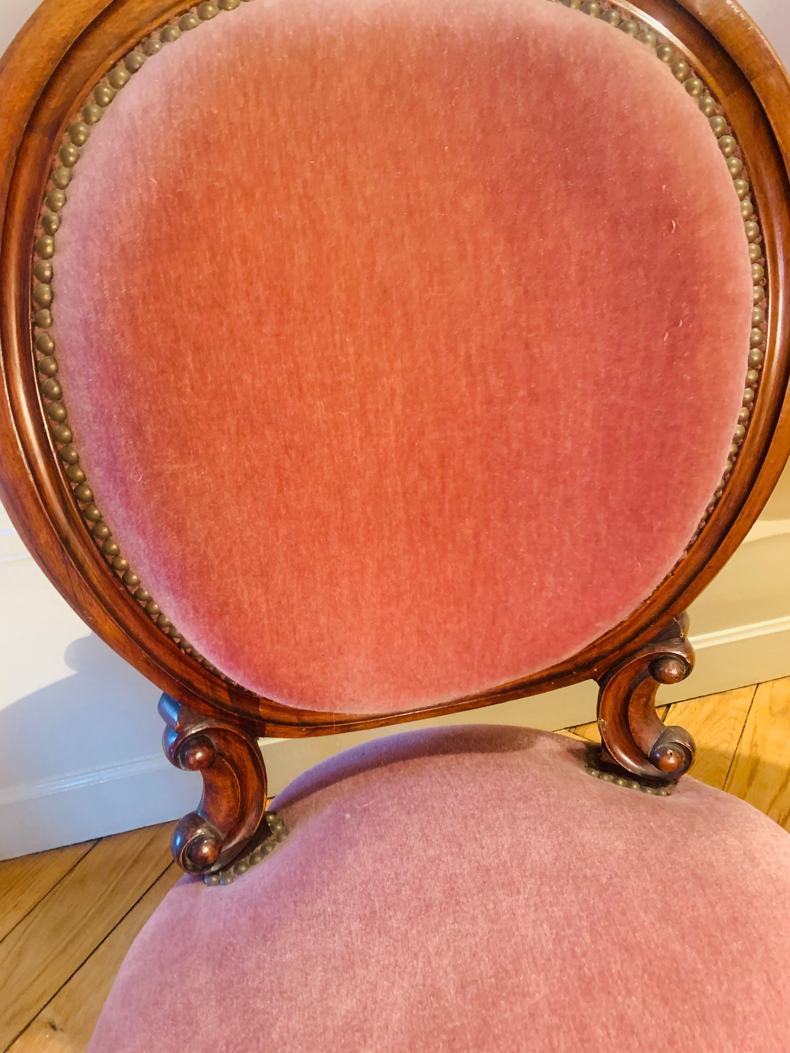 Pair of Napoleon III medallion chairs