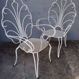 Pair of solid iron garden armchairs ep 1950