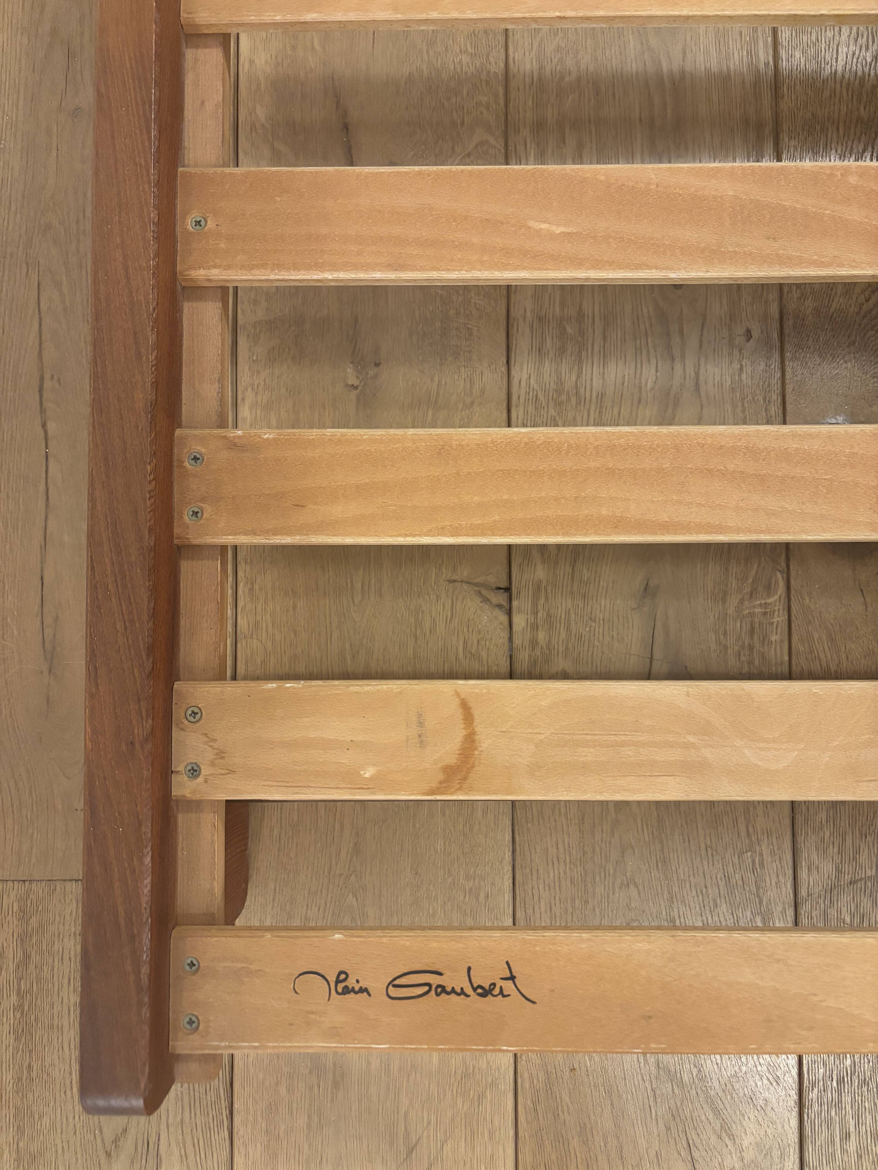 Vintage oak convertible bench by Alain Gaubert