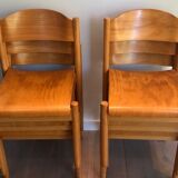 Suite of 6 stackable fir chairs