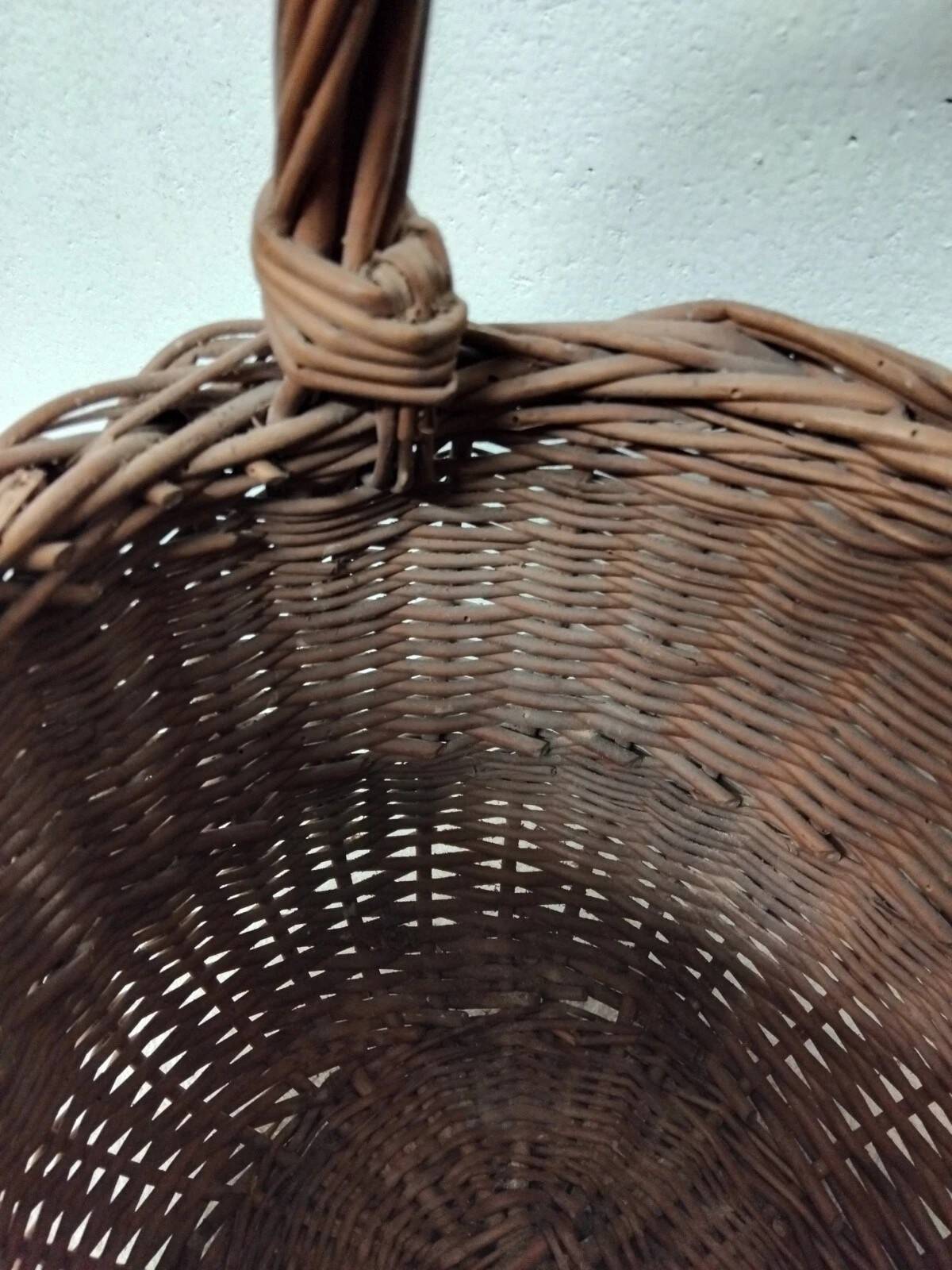 Antique Wicker Basket with Vintage Handle
