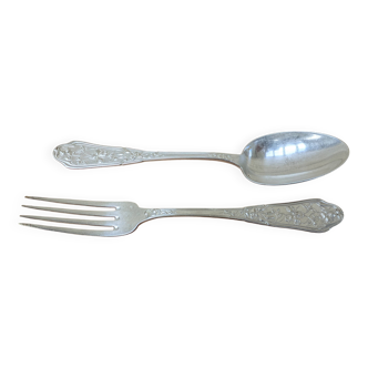 Ravinet d'Enfert silver plated fork and spoon set 84g