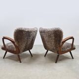 Set Scandinavian vintage design wingback chairs