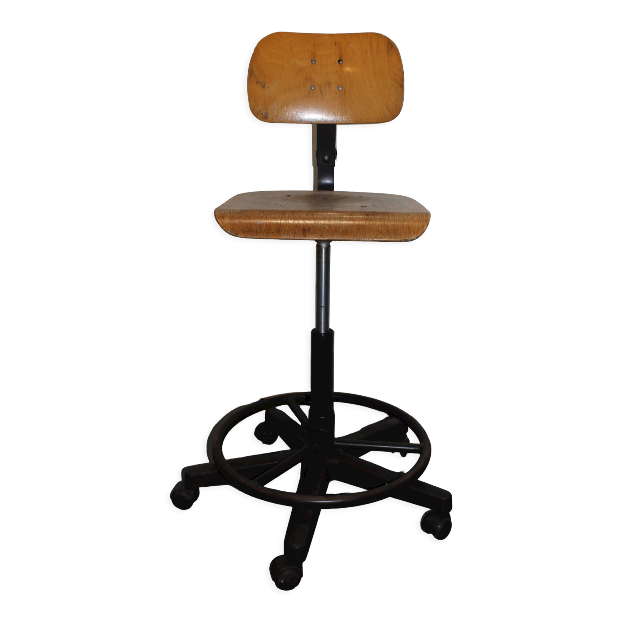 Old office, workshop, industrial chair with wheels
