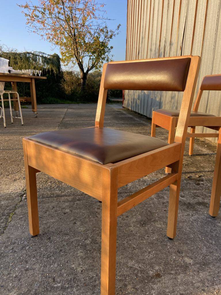 6 chaises bois et skaï