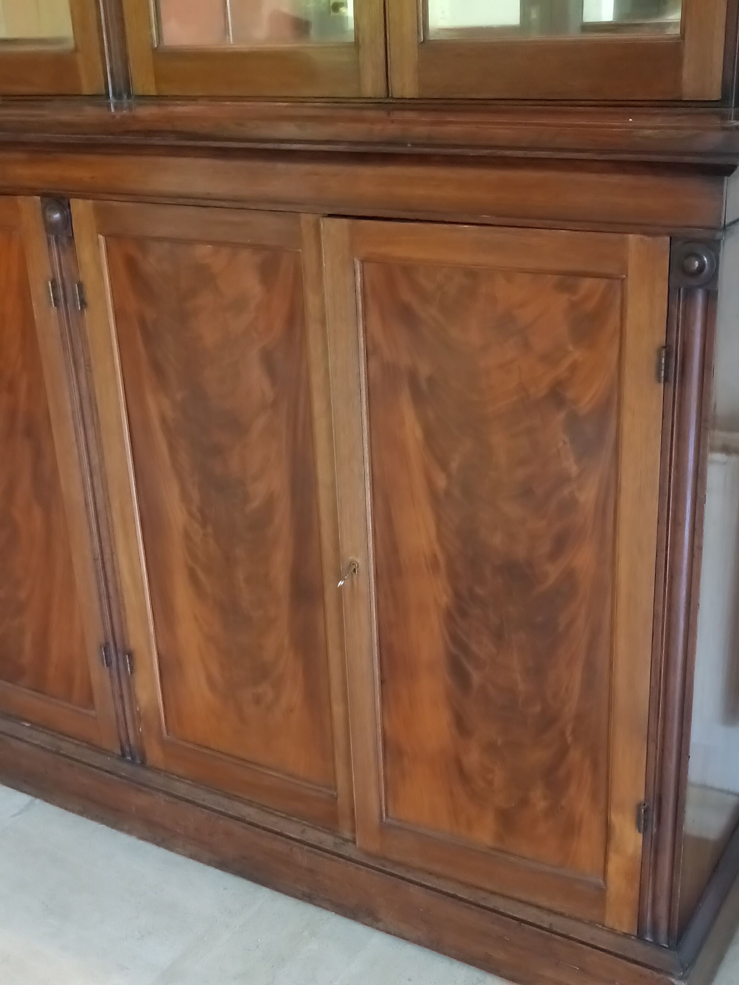 Pharmacy craft furniture 6 doors partly glazed 19th walnut