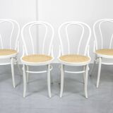 No. 18 White Chairs by Michael Thonet, Set of 4