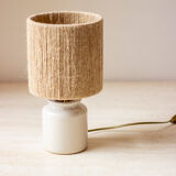 Table lamp mustard pot and jute string lampshade