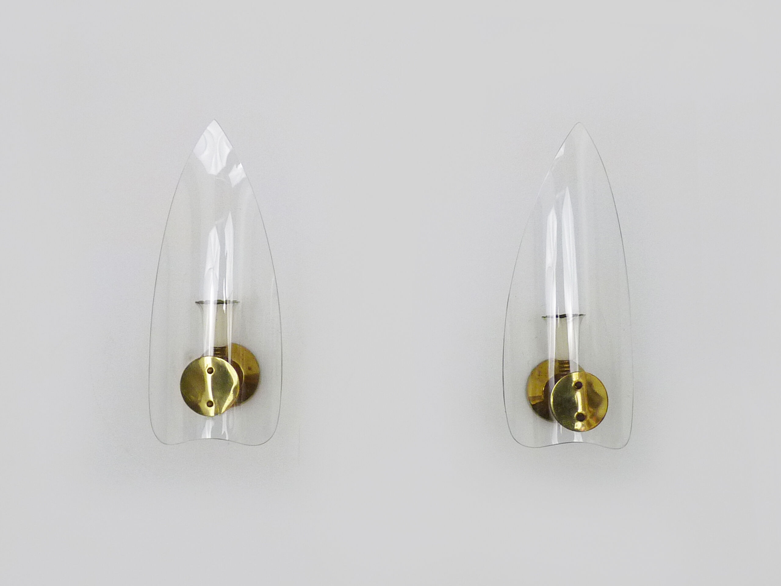 Pair of vintage italian wall sconces, Stilnovo Italy, 50s