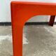 Square orange fiberglass coffee table