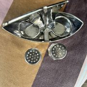 RARE silver-plated salt and pepper shaker set by Cristofle, Gallia collection