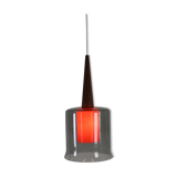 Danish glass and teak pendant 1958