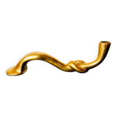 Bougeoir en bronze en forme de nœud, design brutaliste, Italie, 1970