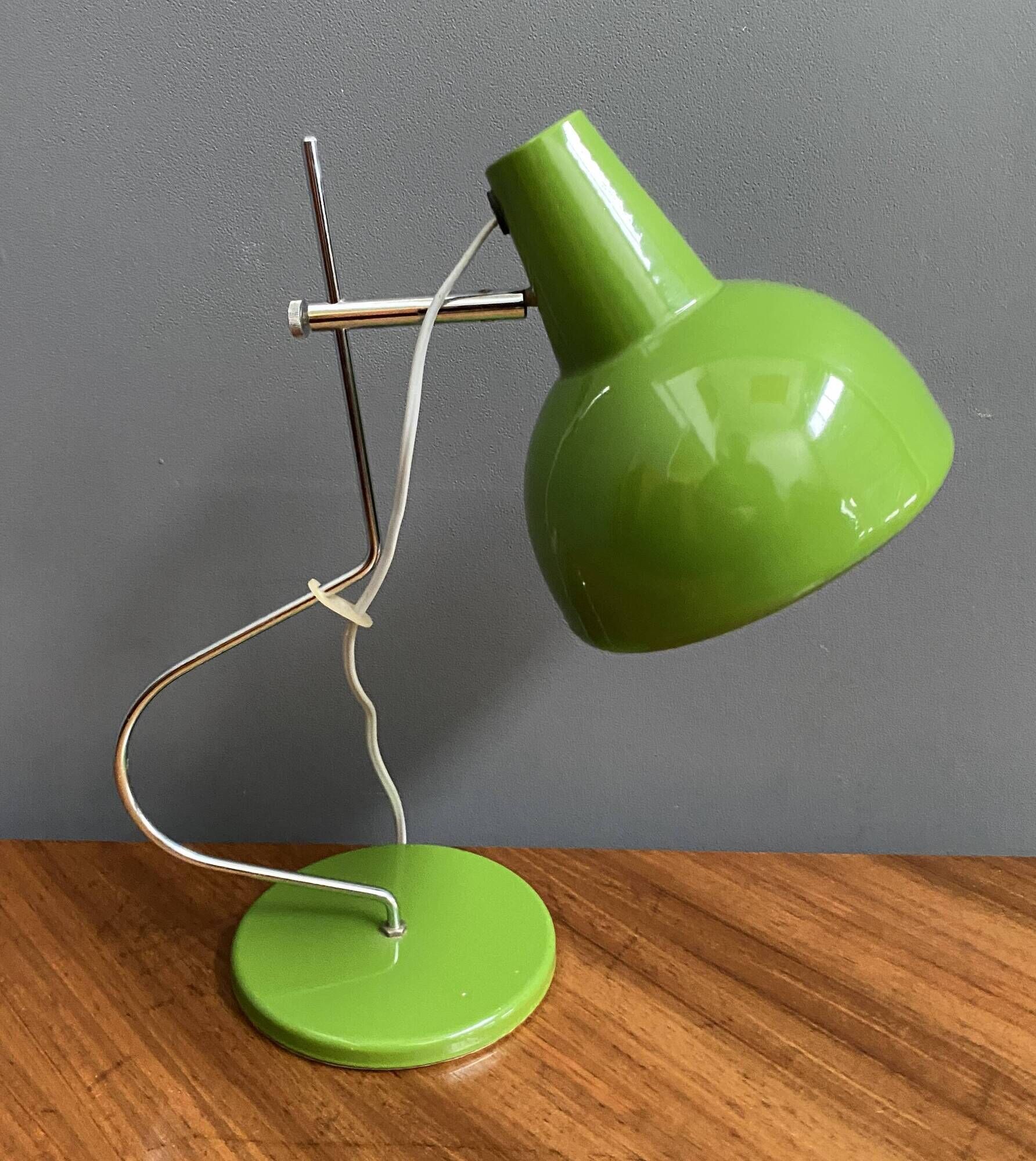 Green metal table lamp by Josef Hurka for Lidokov 1960s