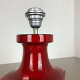 Red ceramic studio pottery table light by Cari Zalloni for Fohr, Germany 1970s